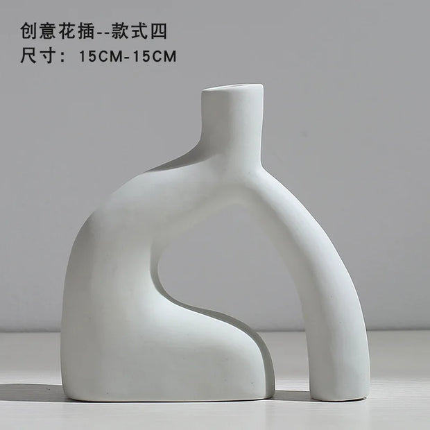 Ceramic Vase Flower Arrangement Dried Flowers Nordic Style