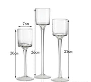Glass Candle Holder Wedding Props Transparent Candlelight