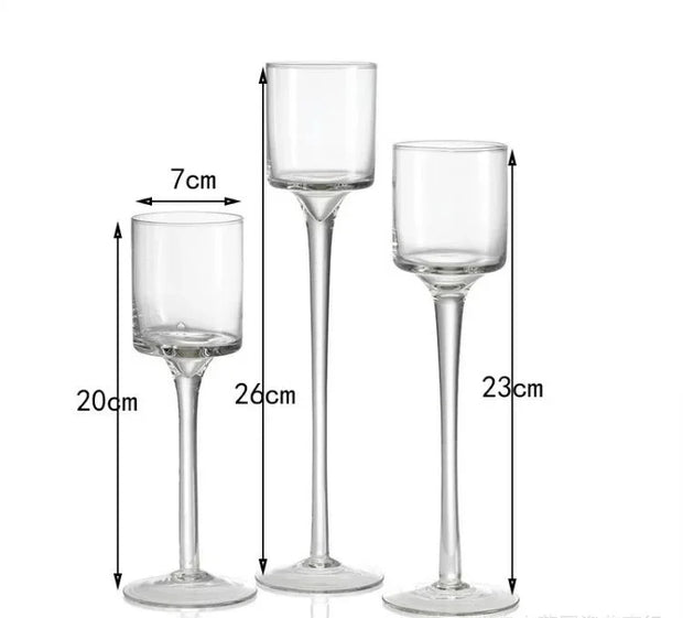 Glass Candle Holder Wedding Props Transparent Candlelight