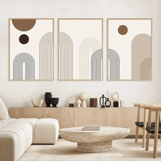 Abstract Aesthetic Wall Art Geometric Lines Canvas Oil Painting