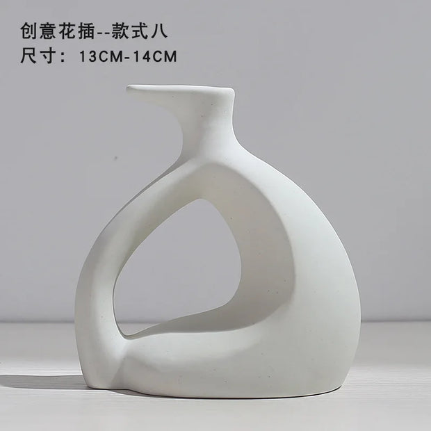 Ceramic Vase Flower Arrangement Dried Flowers Nordic Style