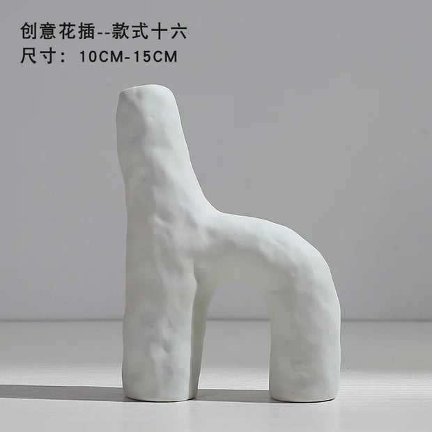 Ceramic Vase Flower Arrangement Dried Flowers Nordic Style