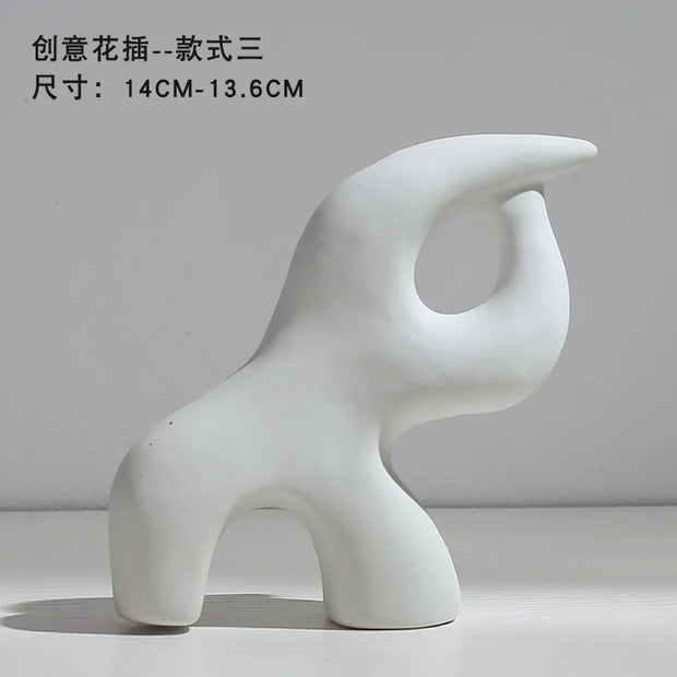 Ceramic Vase Flower Arrangement Dried Flowers Nordic Style