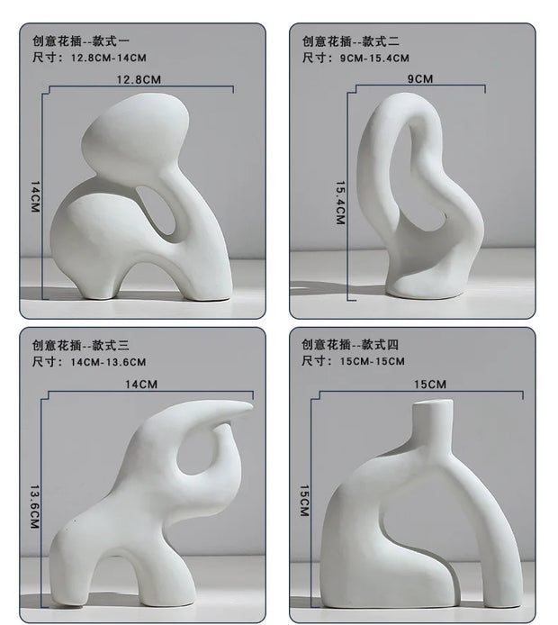 Ceramic Vase Flower Arrangement Dried Flowers Nordic Style