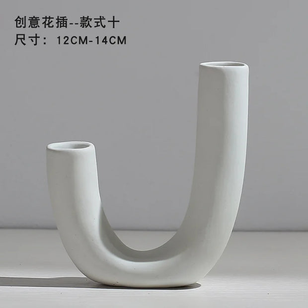 Ceramic Vase Flower Arrangement Dried Flowers Nordic Style