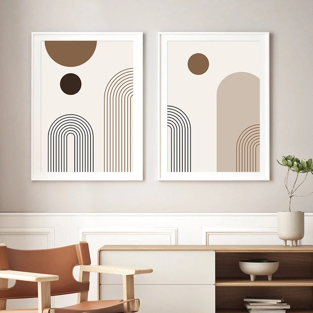 Abstract Aesthetic Wall Art Geometric Lines Canvas Oil Painting