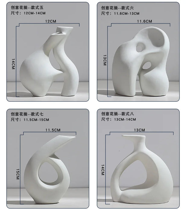 Ceramic Vase Flower Arrangement Dried Flowers Nordic Style