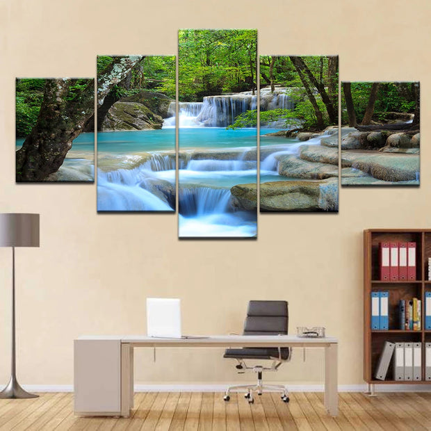 Wall Art Abstract Home Decoration Natural Waterfall Framed