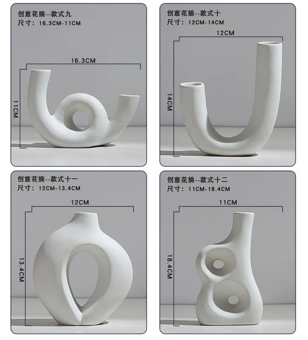 Ceramic Vase Flower Arrangement Dried Flowers Nordic Style