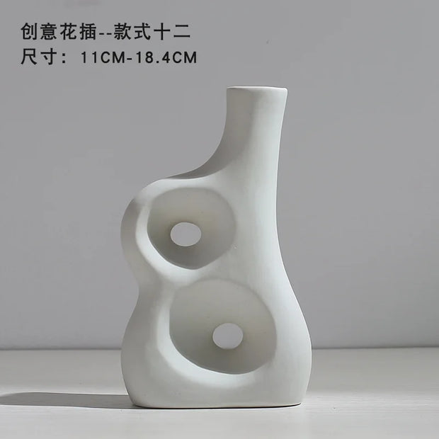 Ceramic Vase Flower Arrangement Dried Flowers Nordic Style