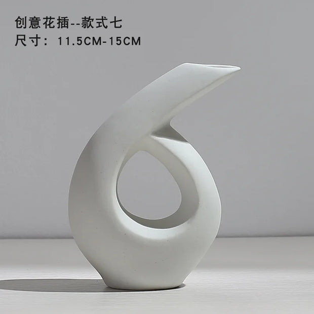 Ceramic Vase Flower Arrangement Dried Flowers Nordic Style