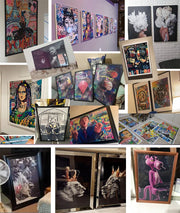 Abstract Aesthetic Wall Art Geometric Lines Canvas Oil Painting