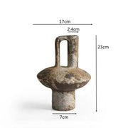 Ceramic Vase, Vintage Coarse Pottery Rusty Spotted Flower Vase