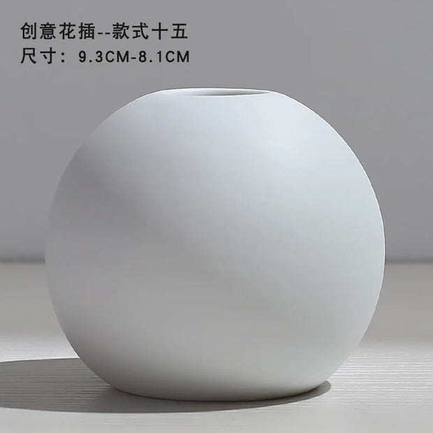 Ceramic Vase Flower Arrangement Dried Flowers Nordic Style