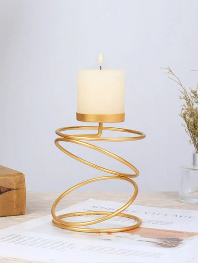 Style Metal Candle Holders Simple Golden