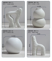 Ceramic Vase Flower Arrangement Dried Flowers Nordic Style