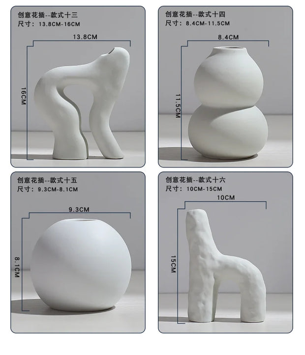 Ceramic Vase Flower Arrangement Dried Flowers Nordic Style