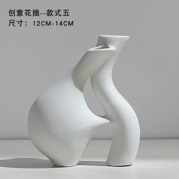 Ceramic Vase Flower Arrangement Dried Flowers Nordic Style