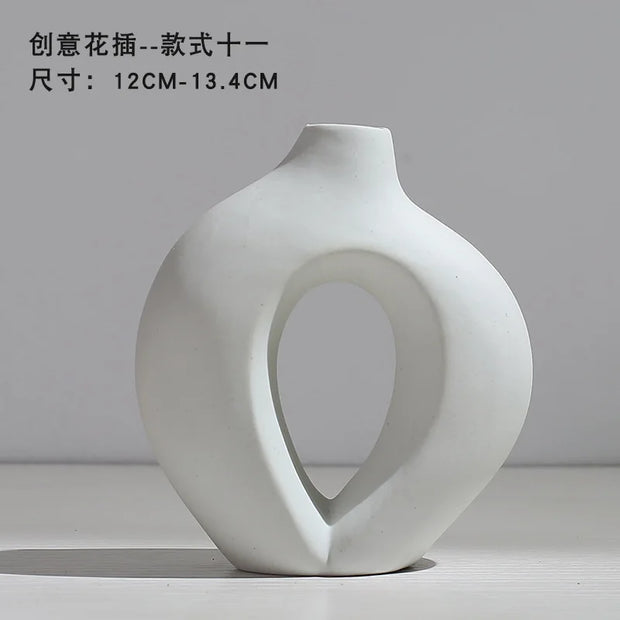 Ceramic Vase Flower Arrangement Dried Flowers Nordic Style