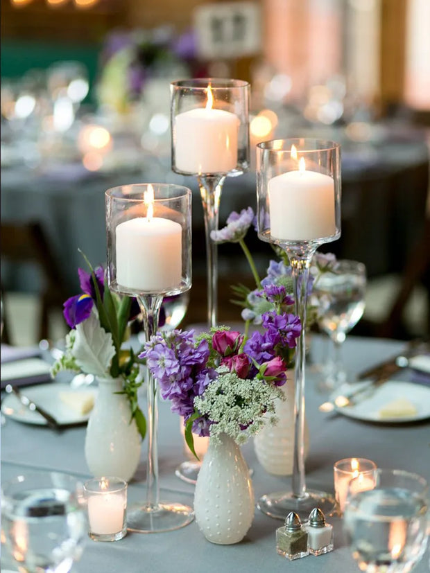 Glass Candle Holder Wedding Props Transparent Candlelight